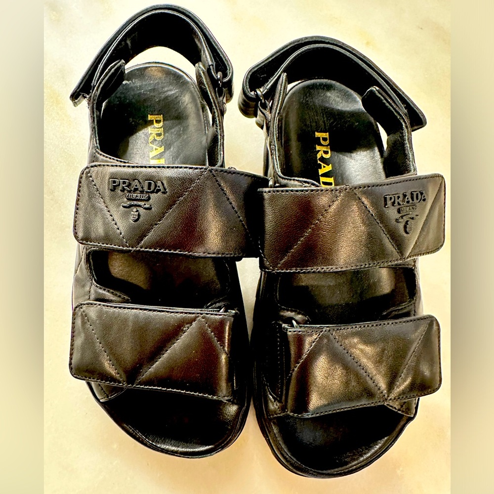 Authentic Prada Quilted Leather Sport Sandal